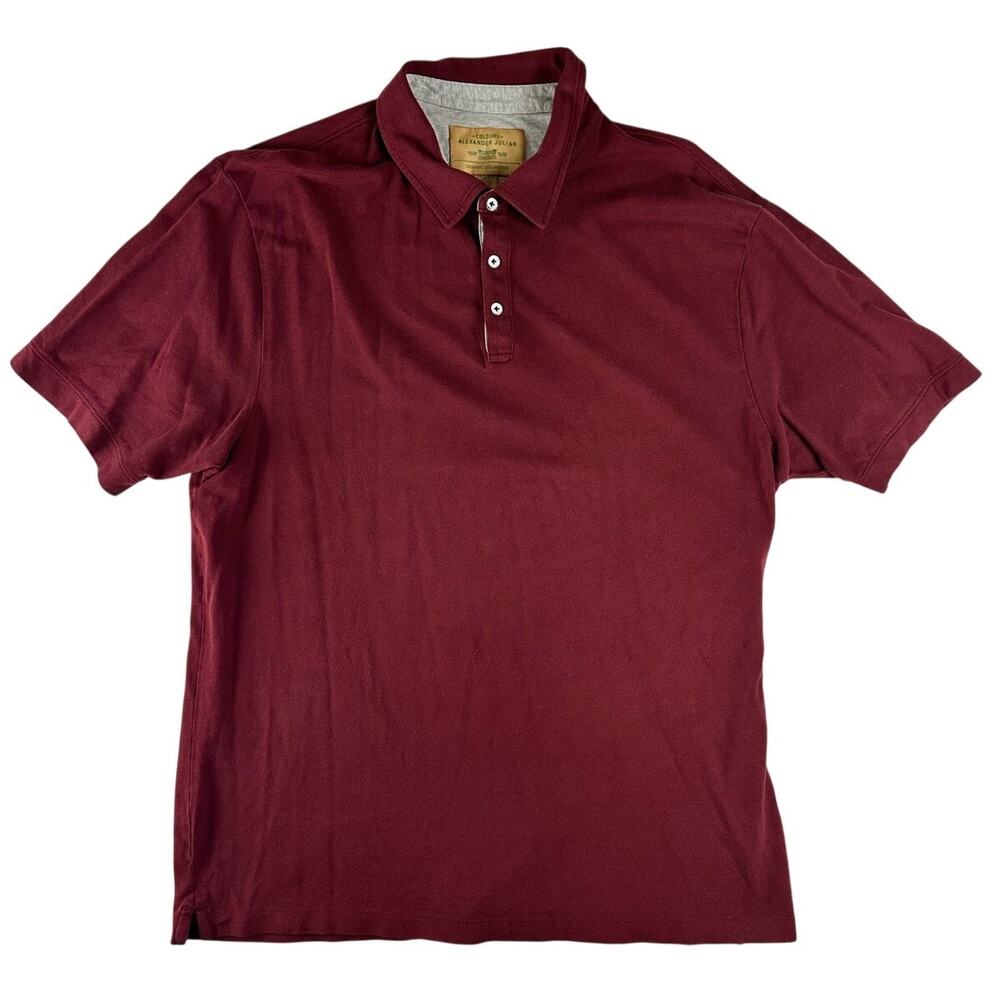 Colours Alexander Julian Slight Distressed Look Polo Shirt XXL Red